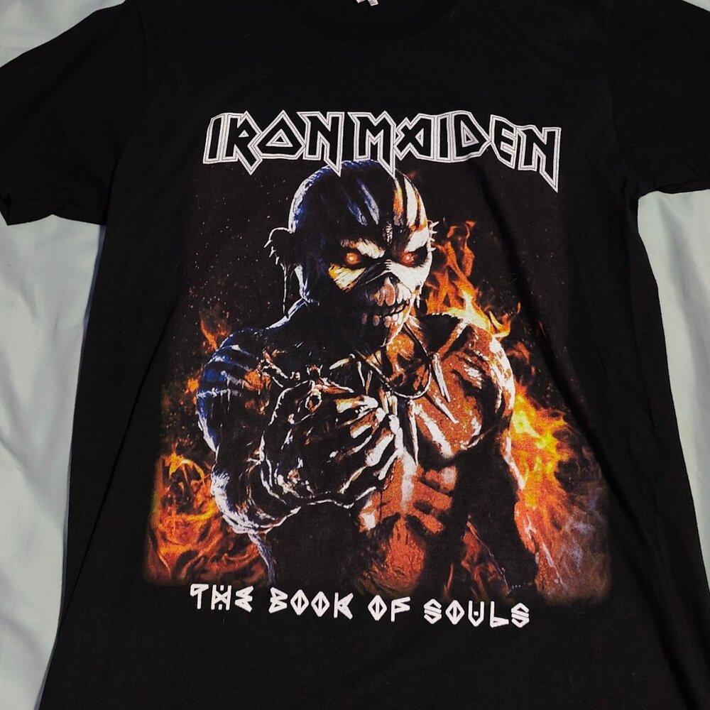 Iron Maiden Shirt Size S Mens 2017 The Book of Souls World Tour Concert Black